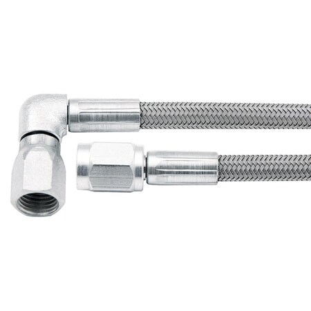 Allstar Performance 36 in. -3 AN No. 3 90 deg Straight Braided Brake Line ALL46302-36